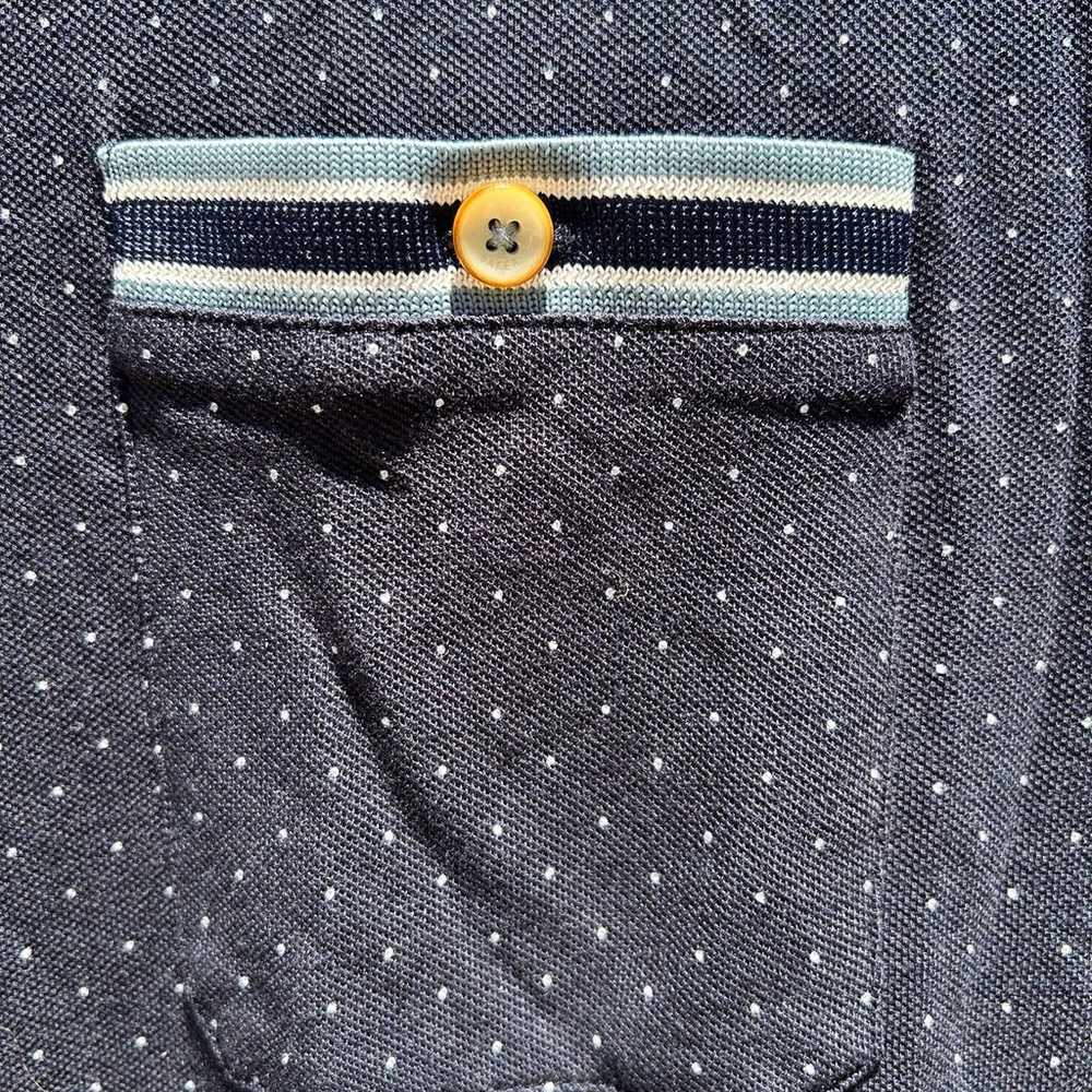 NWOT TED BAKER Glaad Mini Dot Navy Blue Cotton Si… - image 5