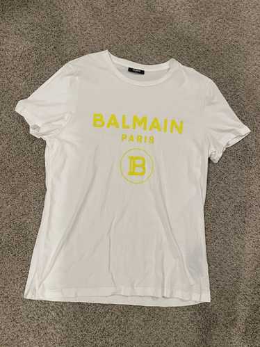 Balmain Balmain Flocked T-Shirt Neon Yellow Sz XL