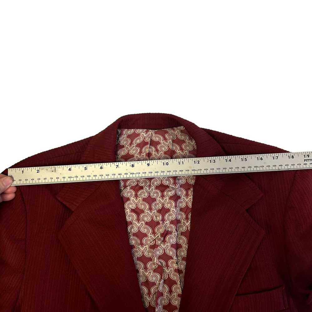 Unkwn 70's Hyde Maroon Red Sport Coat TEXTURED Mo… - image 10