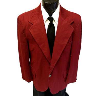 Unkwn 70's Hyde Maroon Red Sport Coat TEXTURED Mo… - image 1