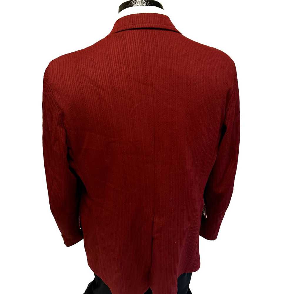 Unkwn 70's Hyde Maroon Red Sport Coat TEXTURED Mo… - image 3