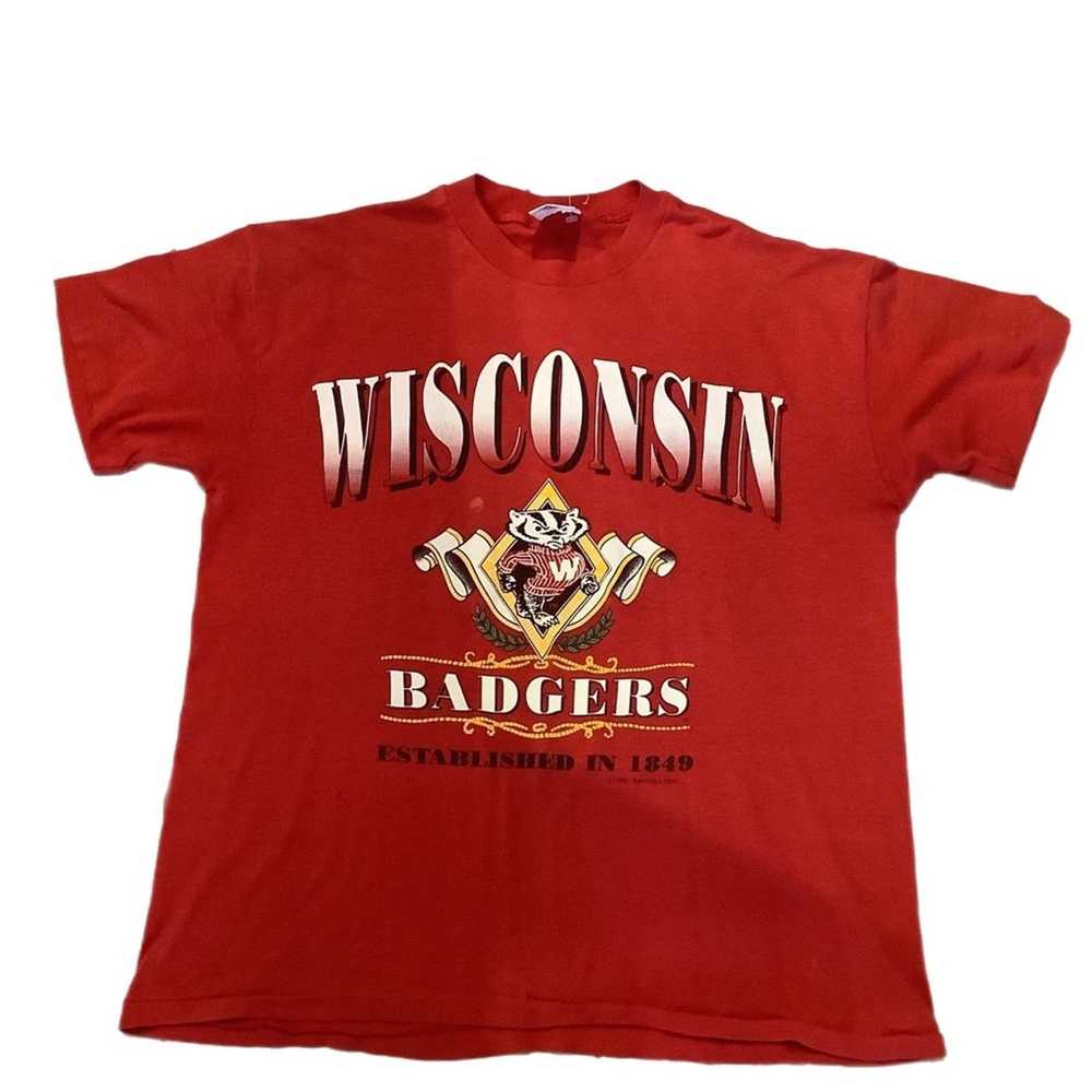 Vintage Vtg 90s Wisconsin Badgers t-shirt - image 1