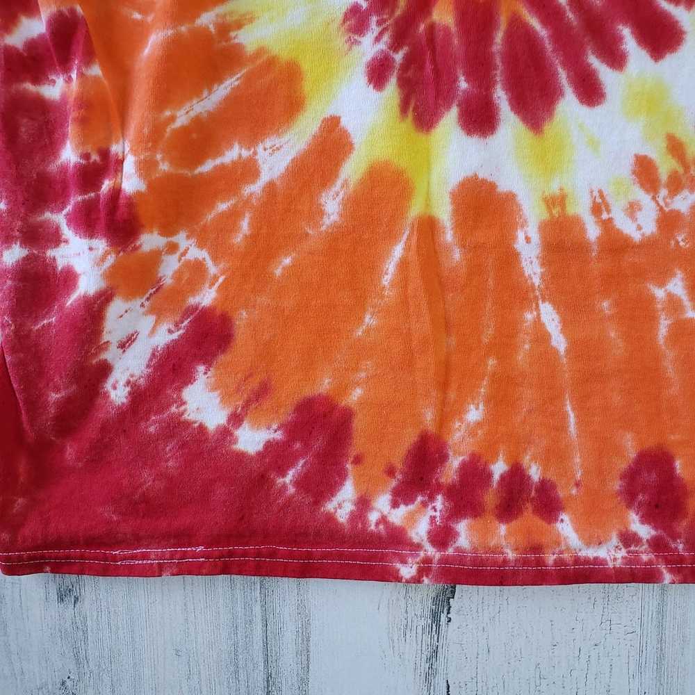 Gildan Red Orange Yellow Fire Spiral Tie Dye T-Sh… - image 6
