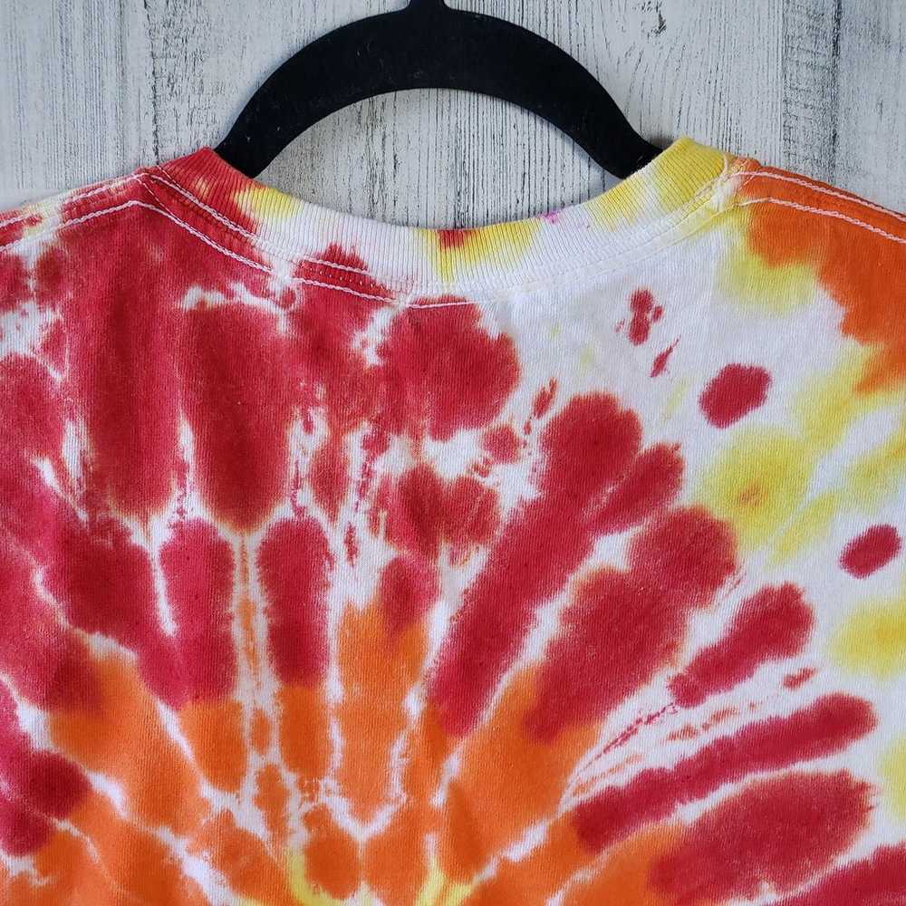 Gildan Red Orange Yellow Fire Spiral Tie Dye T-Sh… - image 7
