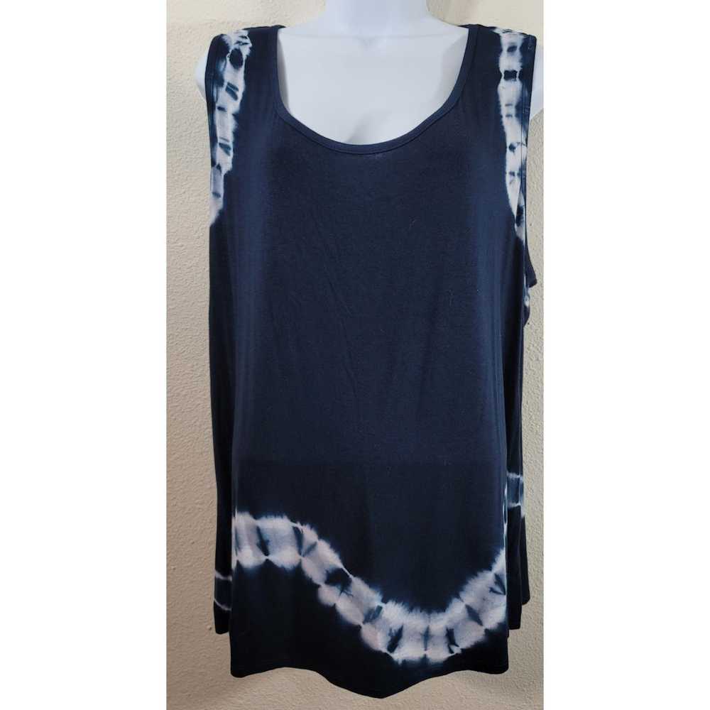 Other Navy Blue Tie Dyed Boho Sleeveless Top XL L… - image 1