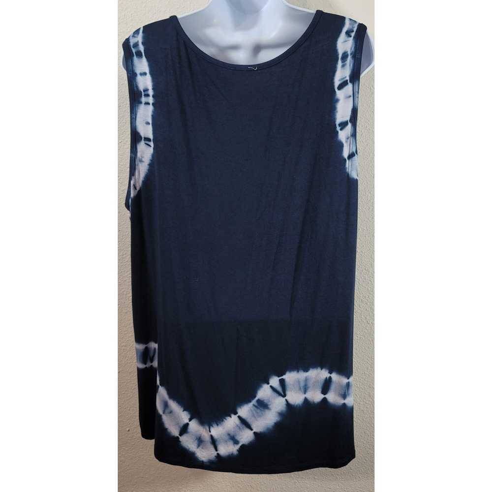 Other Navy Blue Tie Dyed Boho Sleeveless Top XL L… - image 3
