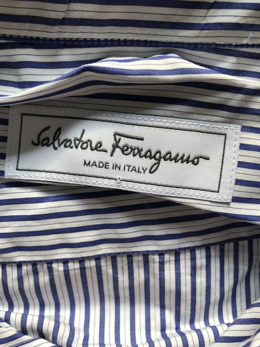 Salvatore Ferragamo Blue stripe shirts Size large - image 1