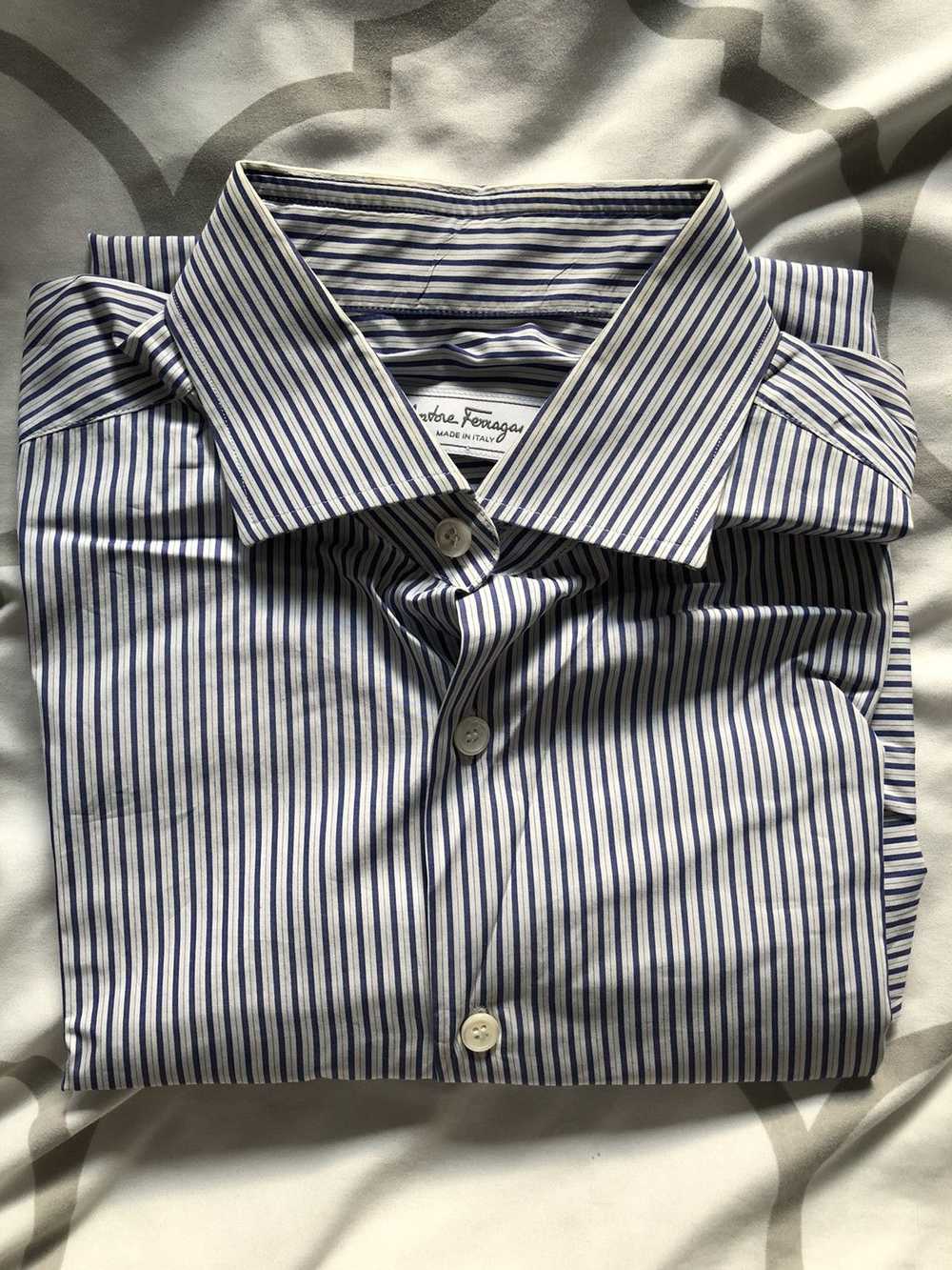 Salvatore Ferragamo Blue stripe shirts Size large - image 2