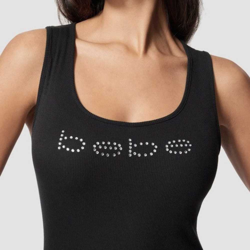 Bebe Bebe cinch toe waist rhinestone logo tank ma… - image 2