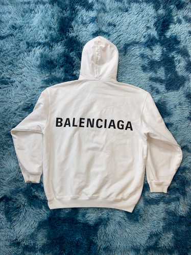 Balenciaga Balenciaga Back Logo Classic Hoodie Whi