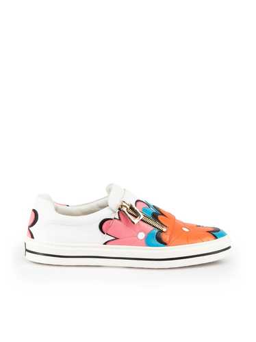 Roger Vivier White Leather Floral Slip On Shoes - image 1