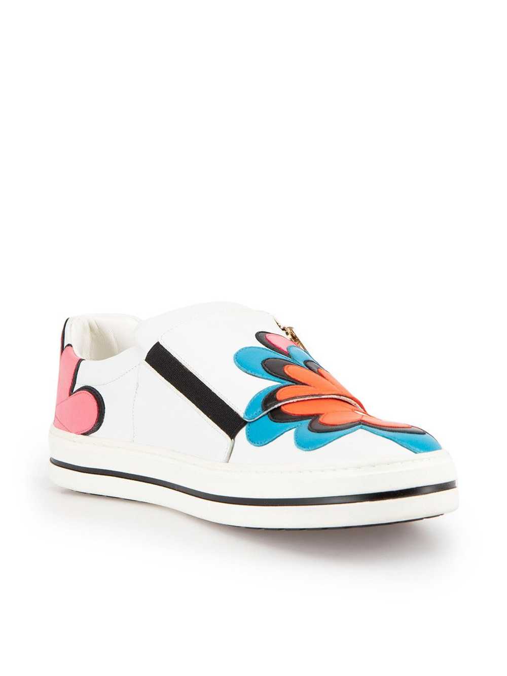 Roger Vivier White Leather Floral Slip On Shoes - image 2