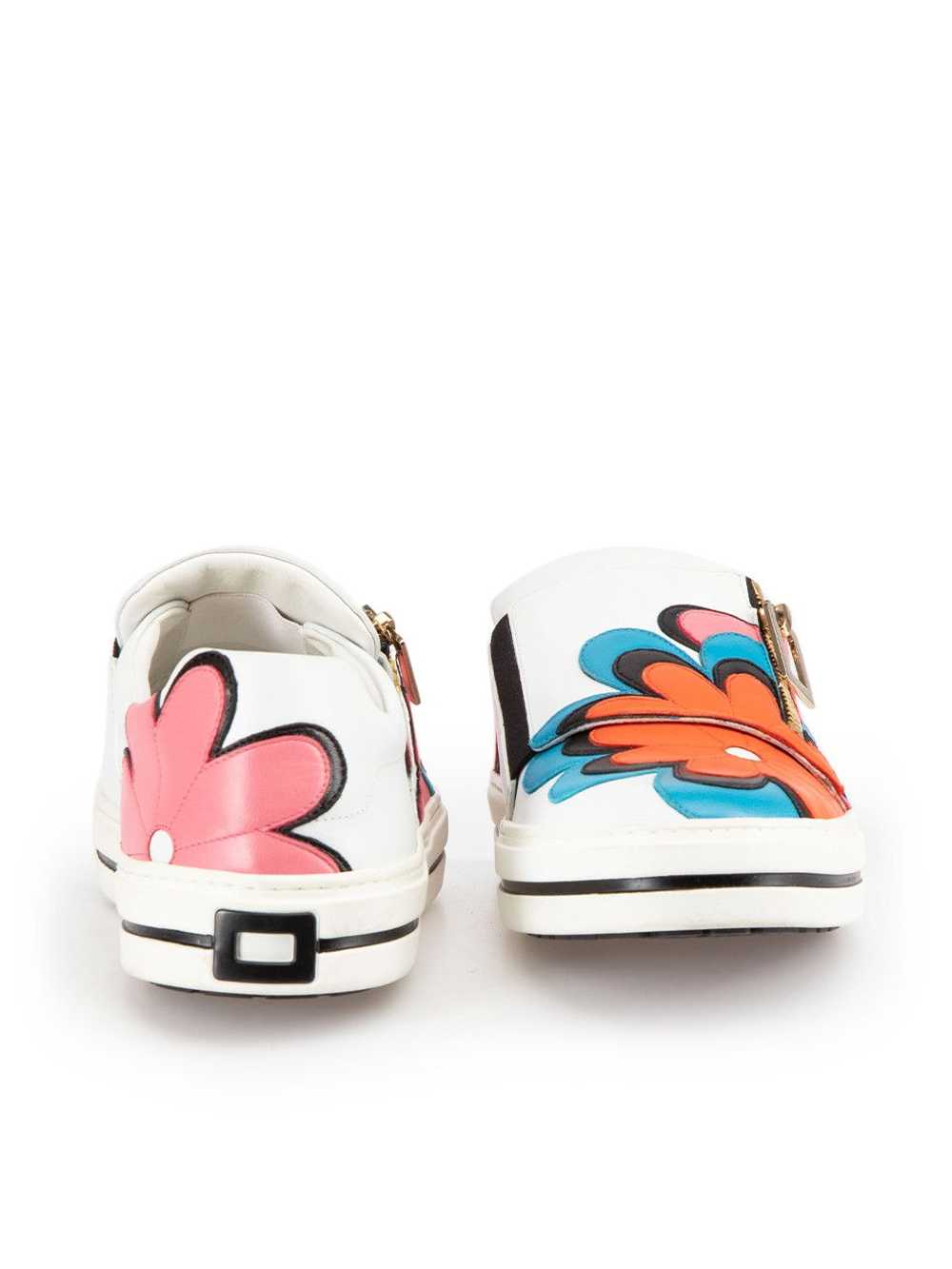 Roger Vivier White Leather Floral Slip On Shoes - image 3