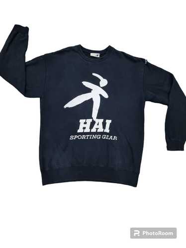 Hai Sporting Gear Zipped Up Sweatshirt Big Logo Spell Out Pullover on sale / Fashion Style / Designer / Japanese / Streetwear / Issey Miyake 1