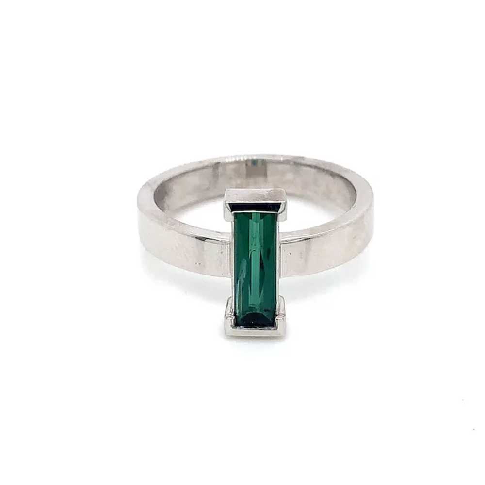 Custom White Gold Green Tourmaline Ring - image 3