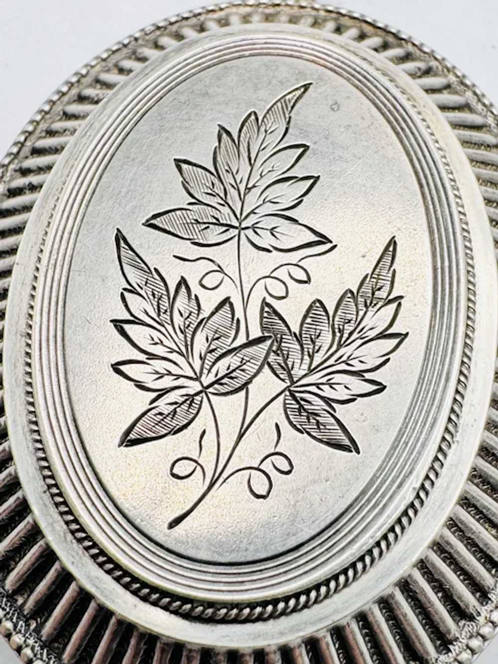 Victorian Antique Sterling Silver Locket Pendant … - image 2