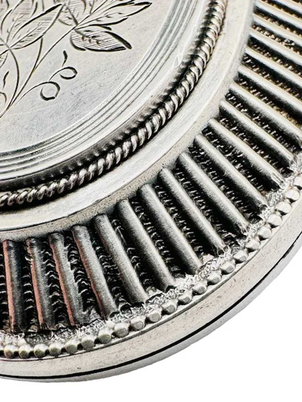 Victorian Antique Sterling Silver Locket Pendant … - image 4