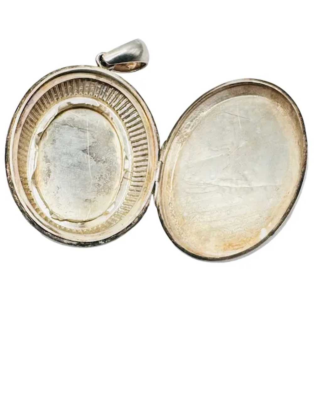 Victorian Antique Sterling Silver Locket Pendant … - image 5