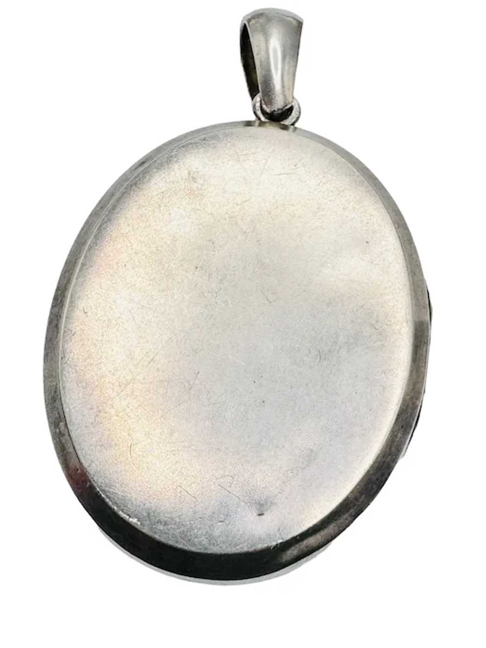 Victorian Antique Sterling Silver Locket Pendant … - image 7