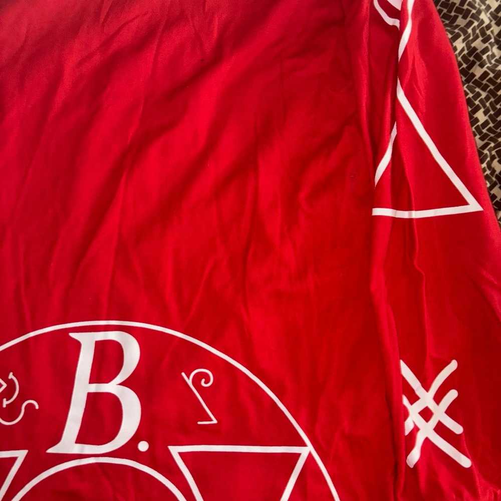 bSTROY Logo-Print Cotton long sleeve Red Tee. - image 5