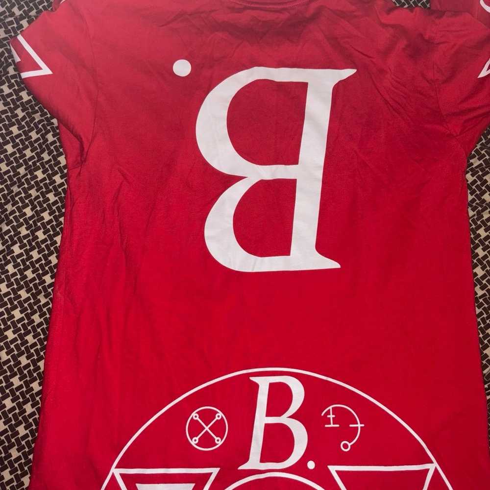 bSTROY Logo-Print Cotton long sleeve Red Tee. - image 7