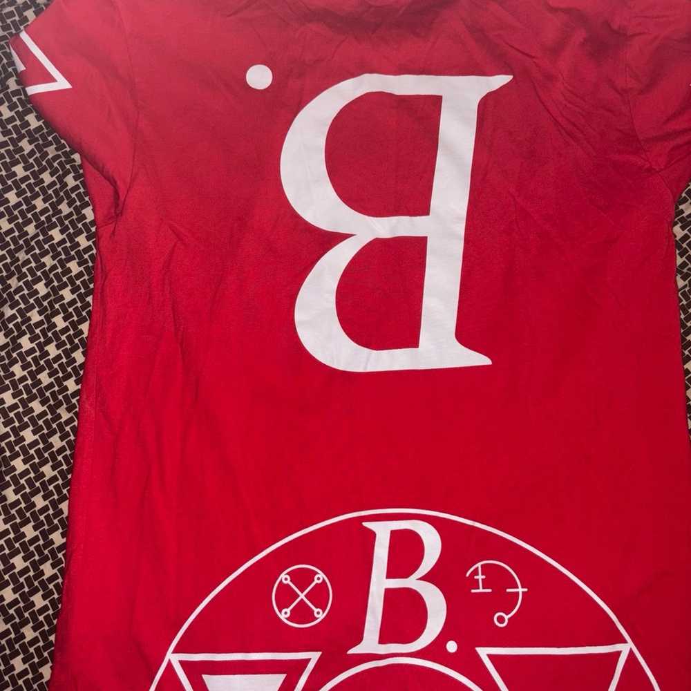 bSTROY Logo-Print Cotton long sleeve Red Tee. - image 8