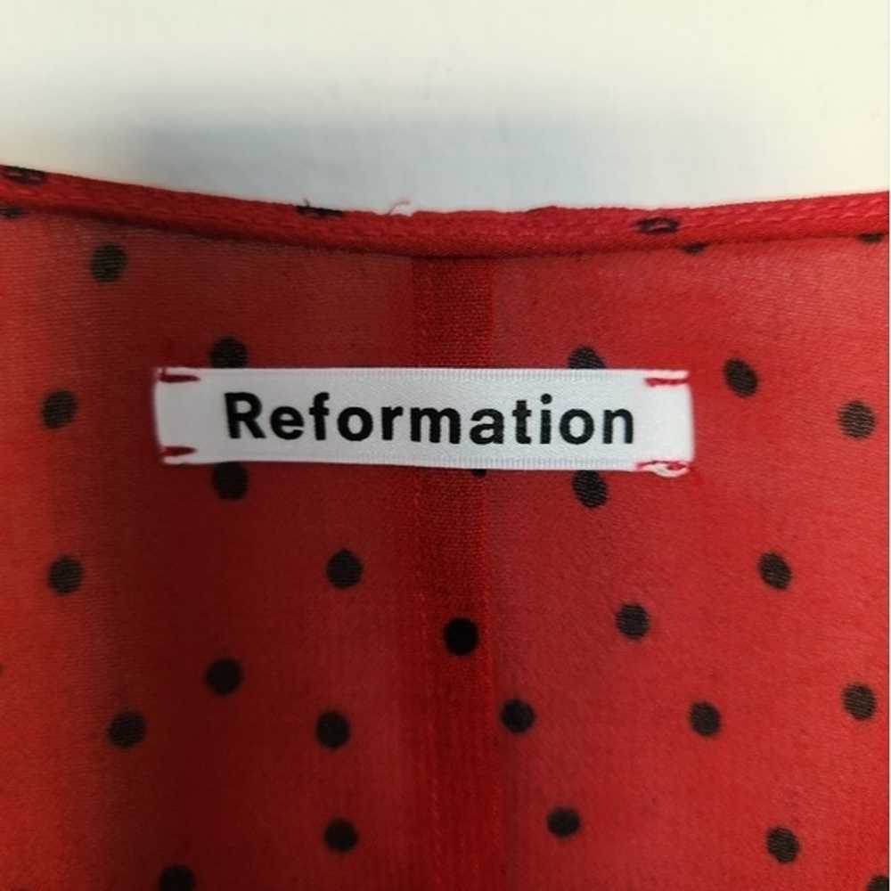 Reformation Polka Dot Red Sheer Blouse S - image 2