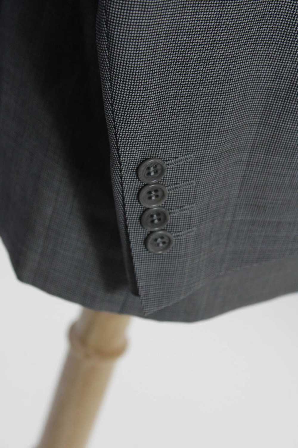 Canali Mens Wool Striped Print Button Collar Long… - image 5