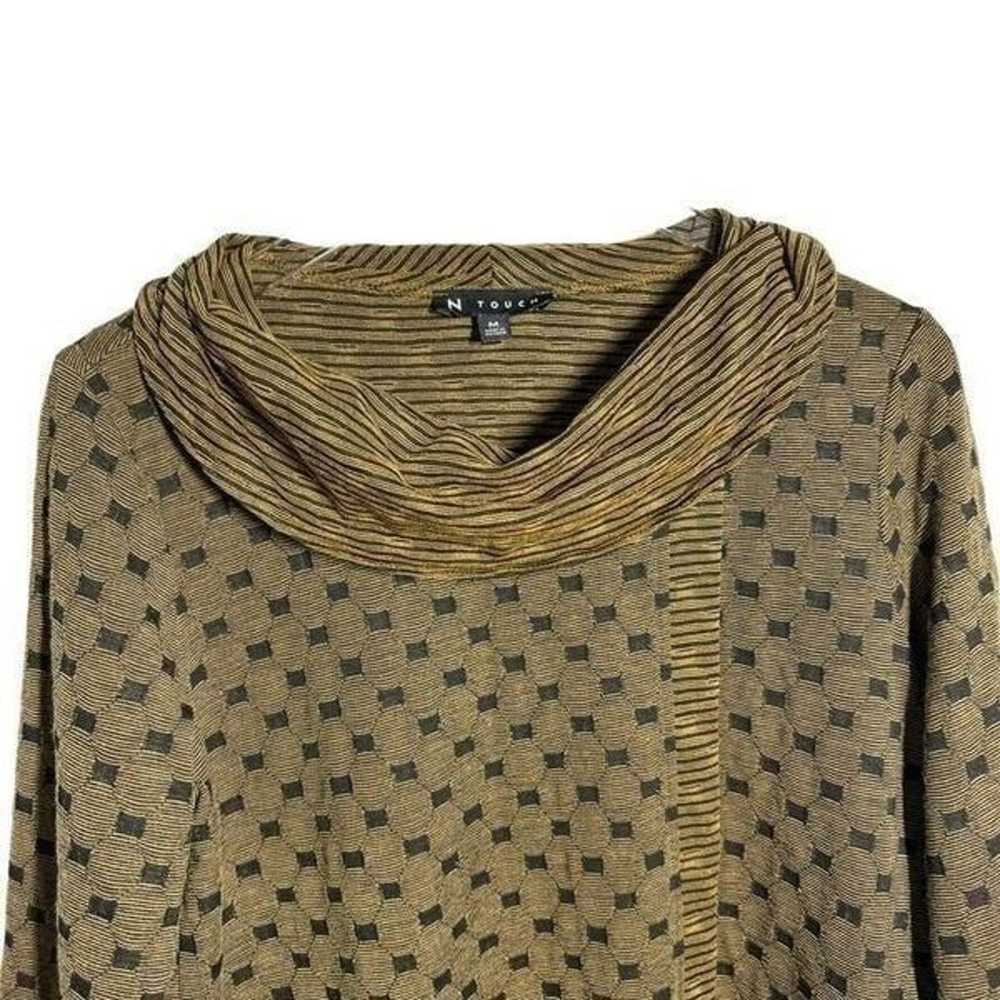 N TOUCH size medium boxy knit top dramatic collar - image 4