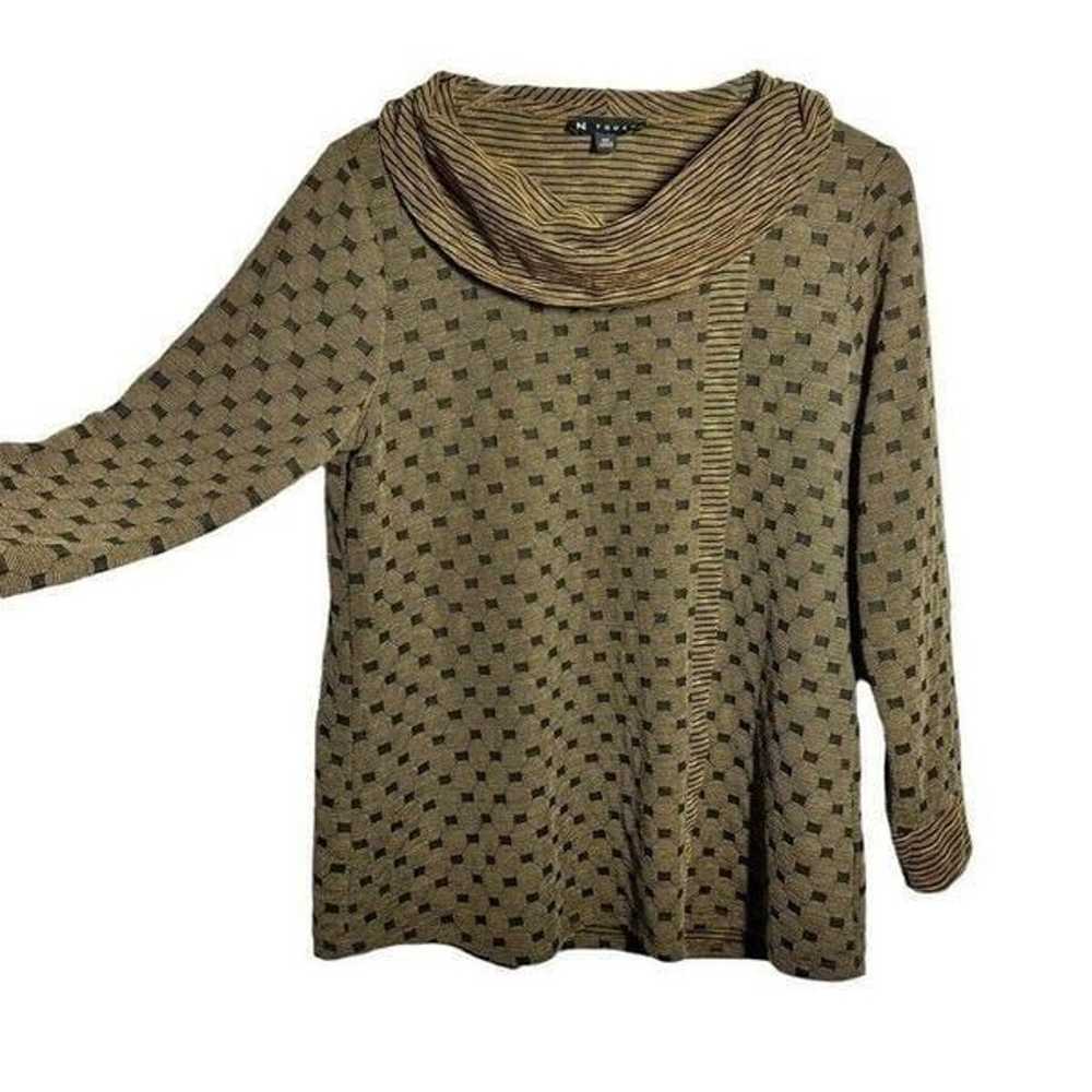 N TOUCH size medium boxy knit top dramatic collar - image 7