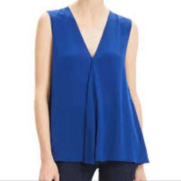 Theory Silk Blue V-Neck Top Blouse Size Small - image 1