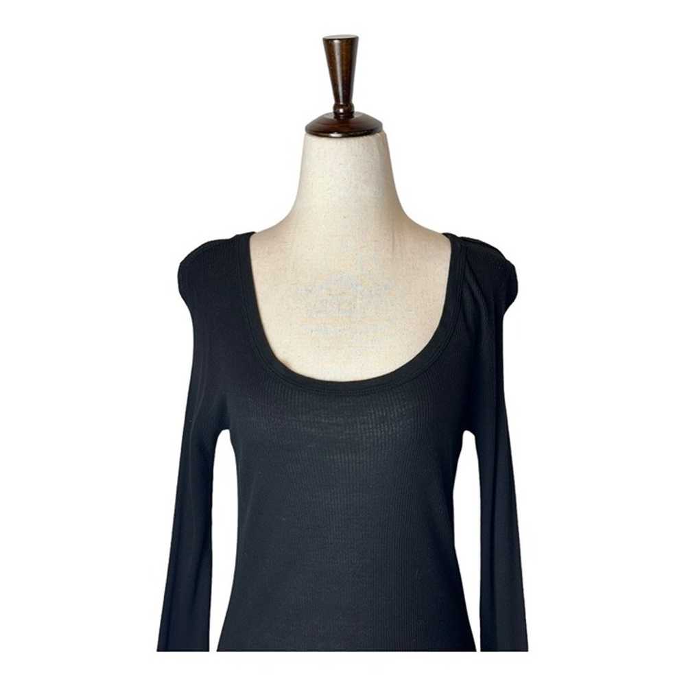 Enza Costa Shirt Womens Small Black Silk Blend Ri… - image 4