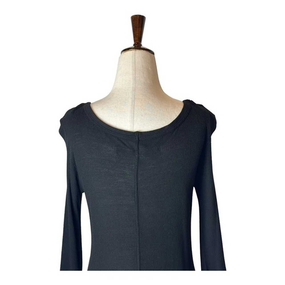 Enza Costa Shirt Womens Small Black Silk Blend Ri… - image 5