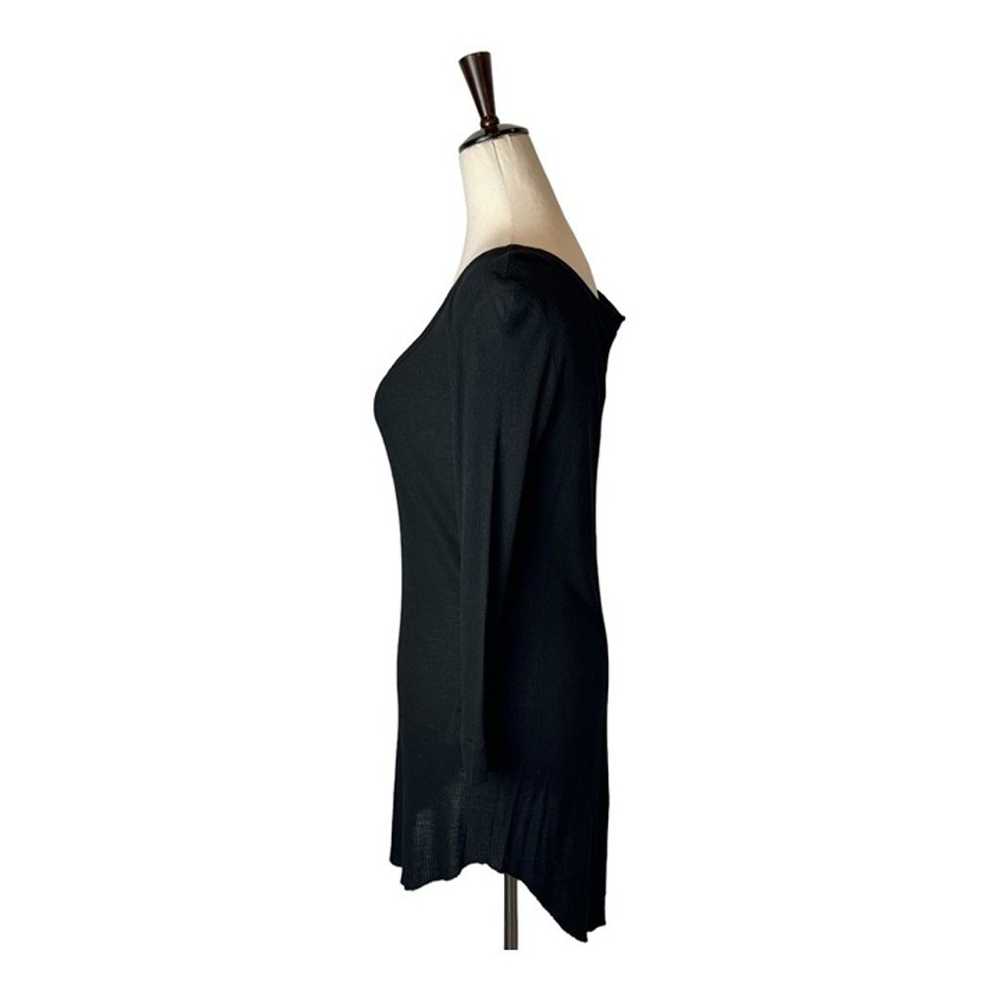 Enza Costa Shirt Womens Small Black Silk Blend Ri… - image 7