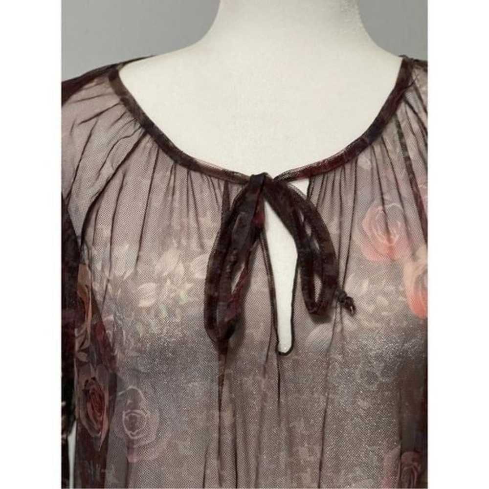 Johnny Was Tillie Mesh Embroidered blouse M - image 5