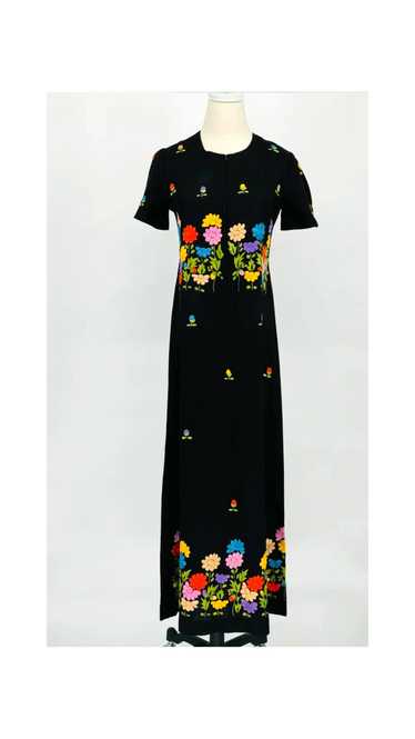 1960's Embroidered Maxi Dress