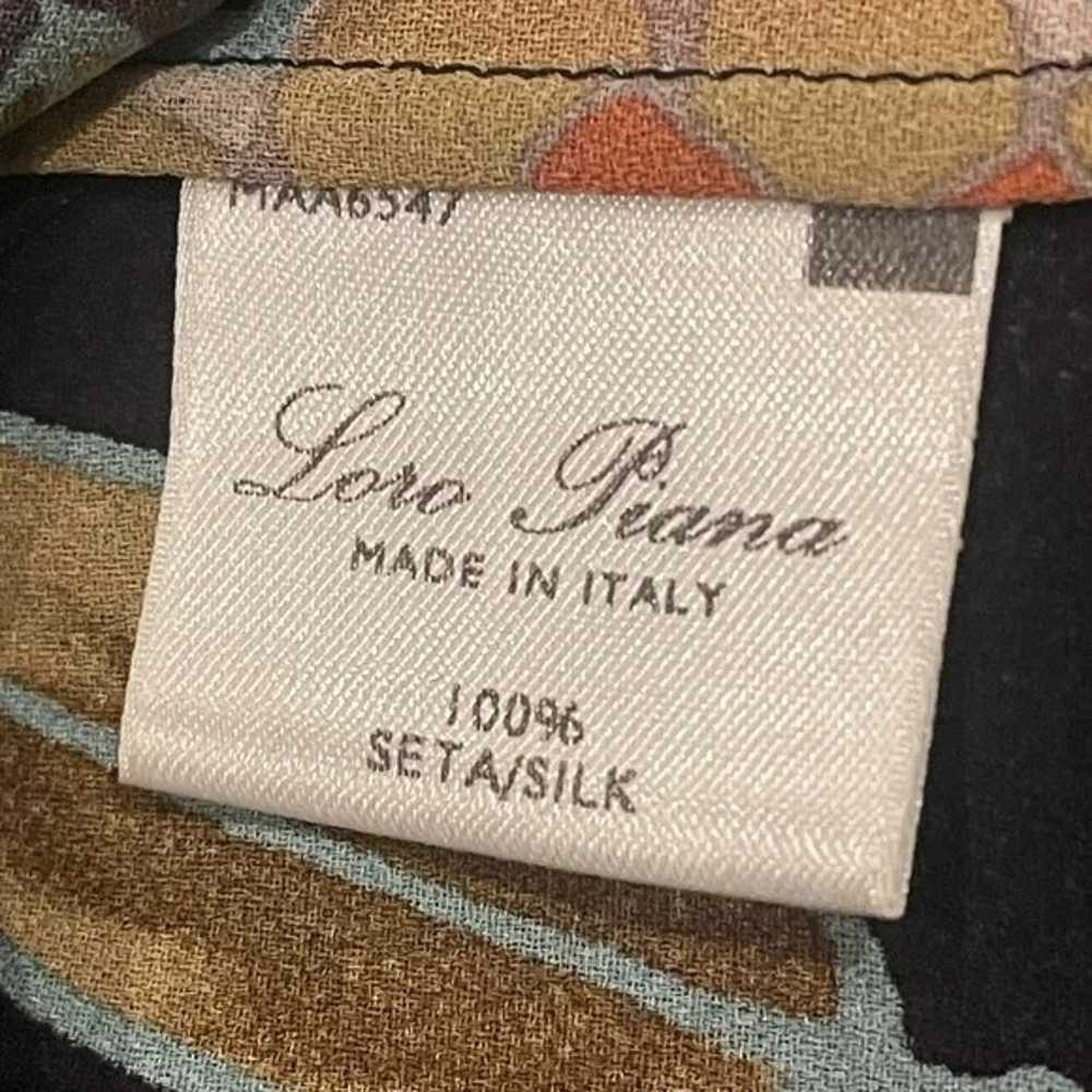 Loro Piana - Silk Floral Print Button Up Top - Si… - image 4