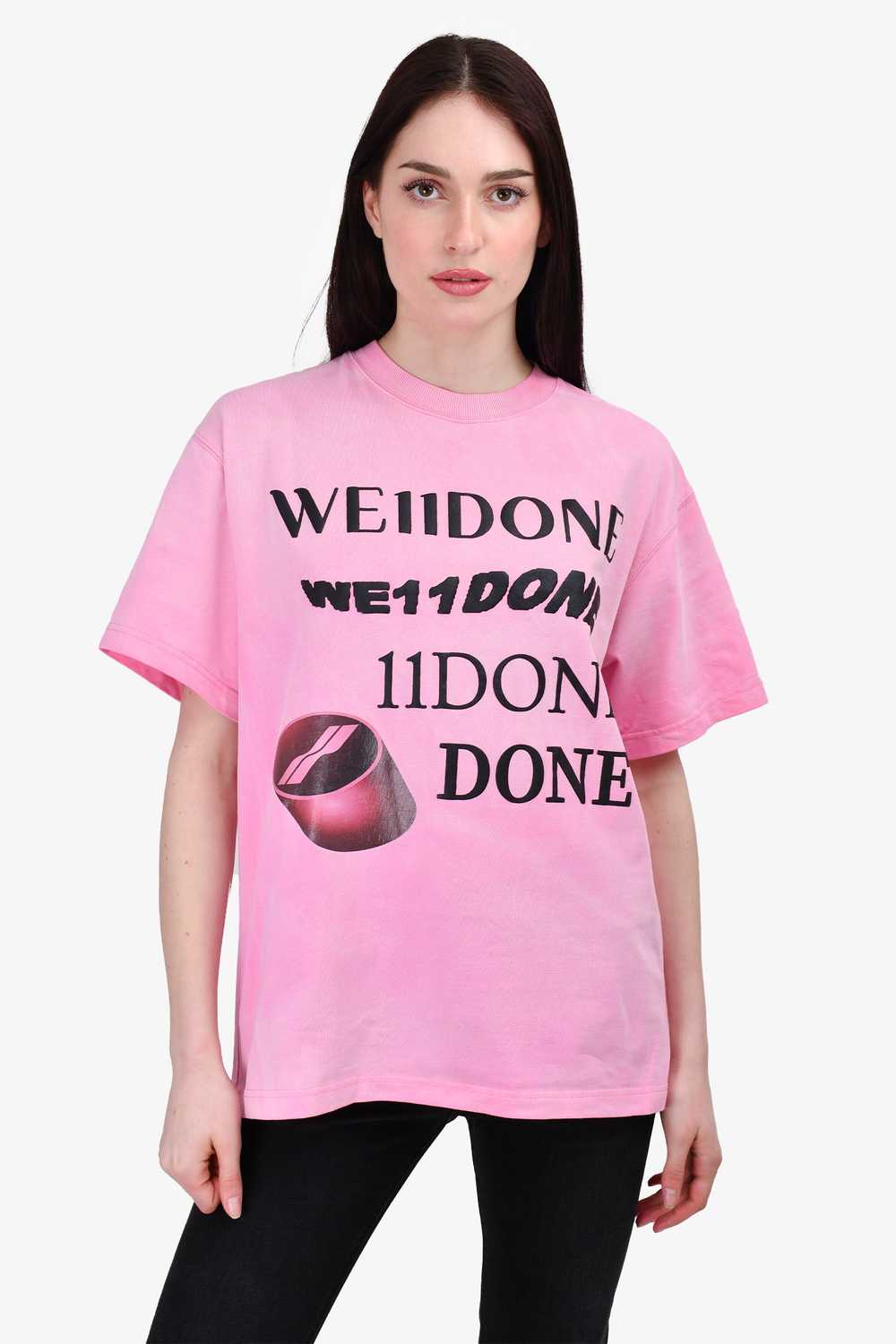 We11done Pink Logo Printed T-Shirt Size XS - image 1