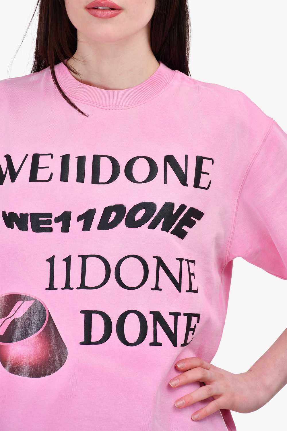 We11done Pink Logo Printed T-Shirt Size XS - image 2