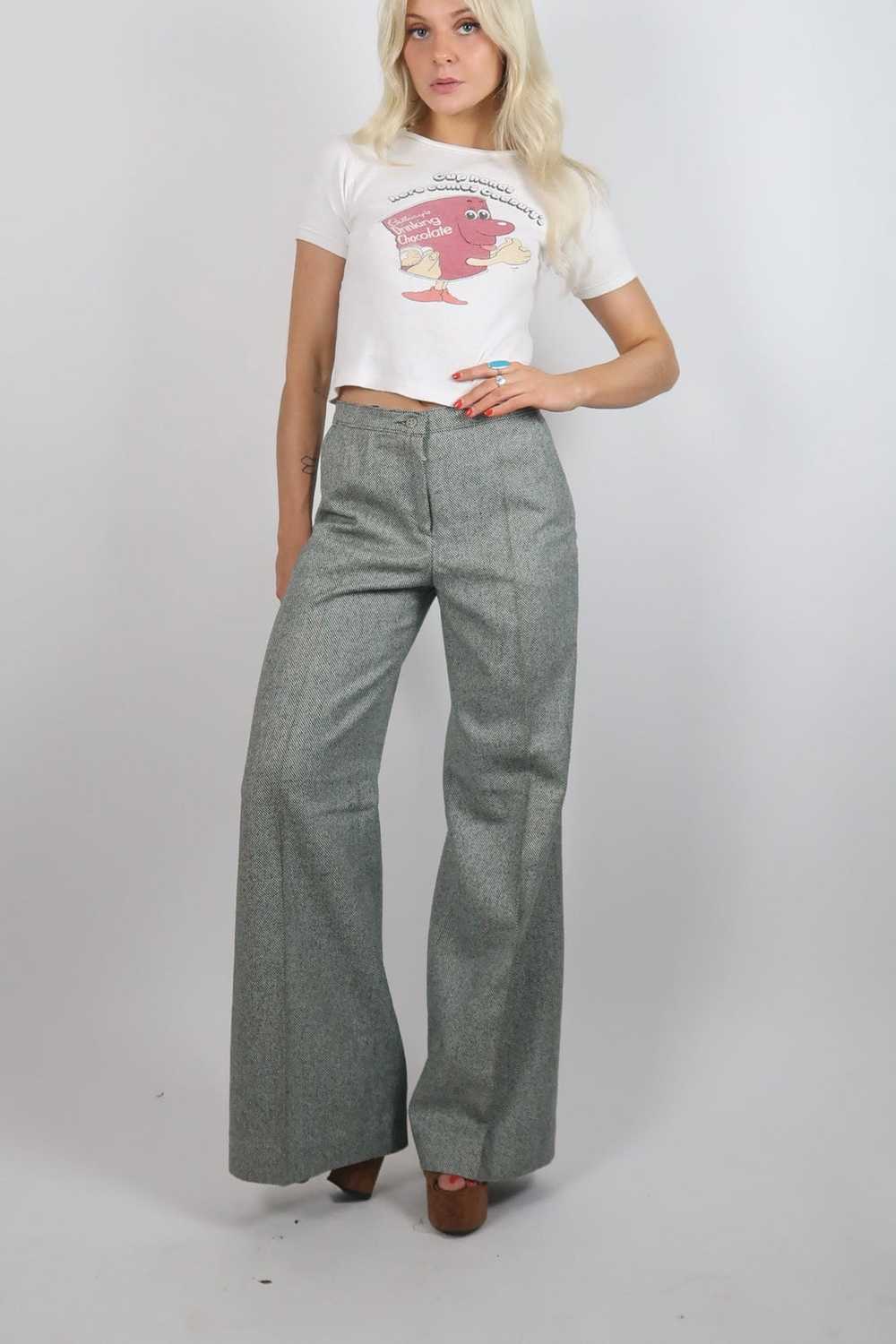 1970s deadstock wool flares - image 4