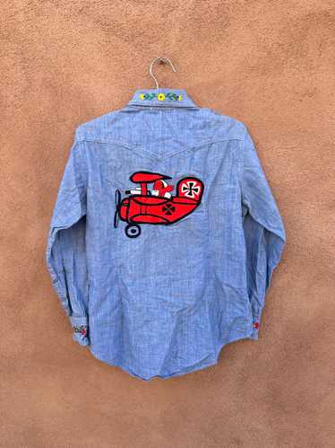 Red Baron Embroidered 1960's Peters Tailors Denim 