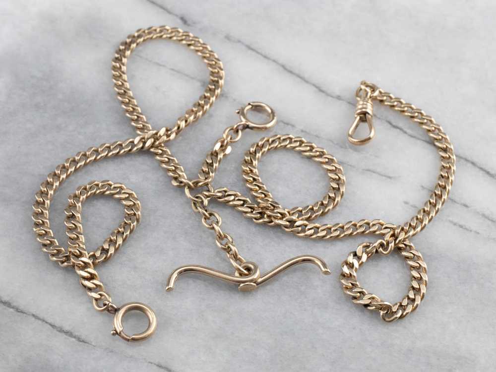 Antique Double Albert Gold Watch Chain - image 3