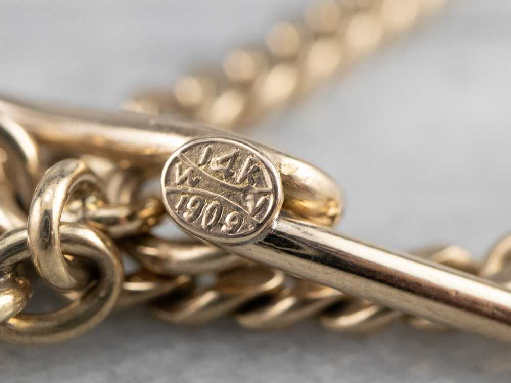 Antique Double Albert Gold Watch Chain - image 7