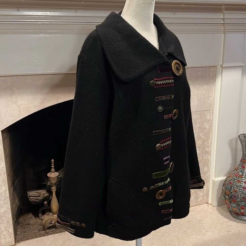 NorthStyle black boiled 100% wool swing jacket - image 3