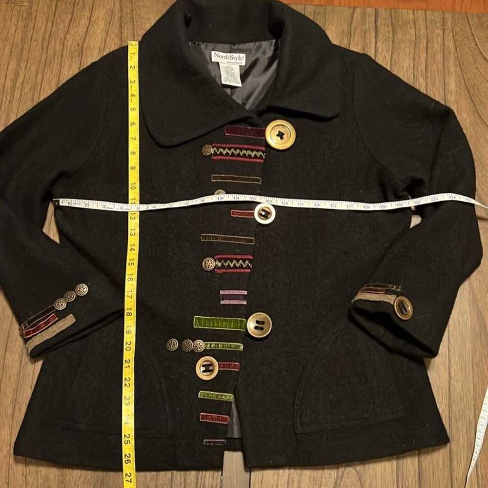 NorthStyle black boiled 100% wool swing jacket - image 4