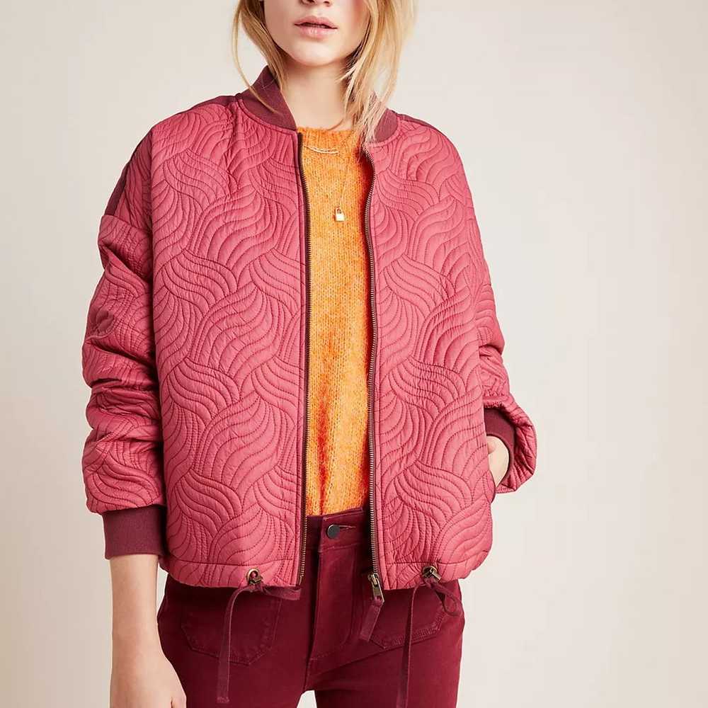 Anthropologie Vicenta Quilted Bomber Jacket size … - image 2