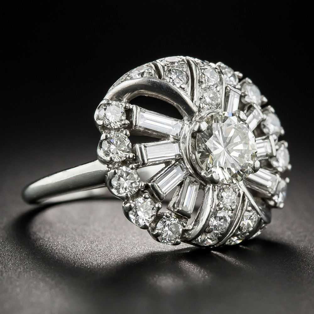 Mid-Century Diamond Cocktail Ring - image 2