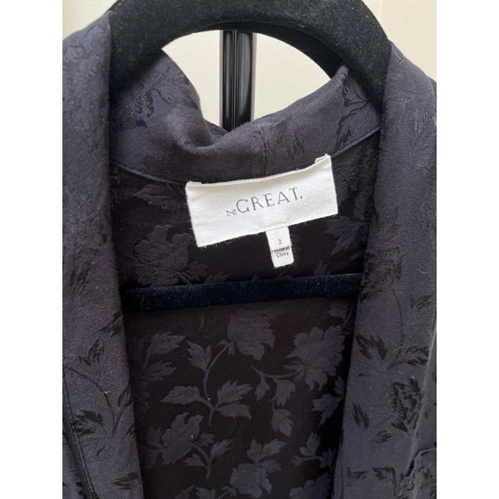 the GREAT jacket robe coat Black brocade floral w… - image 3