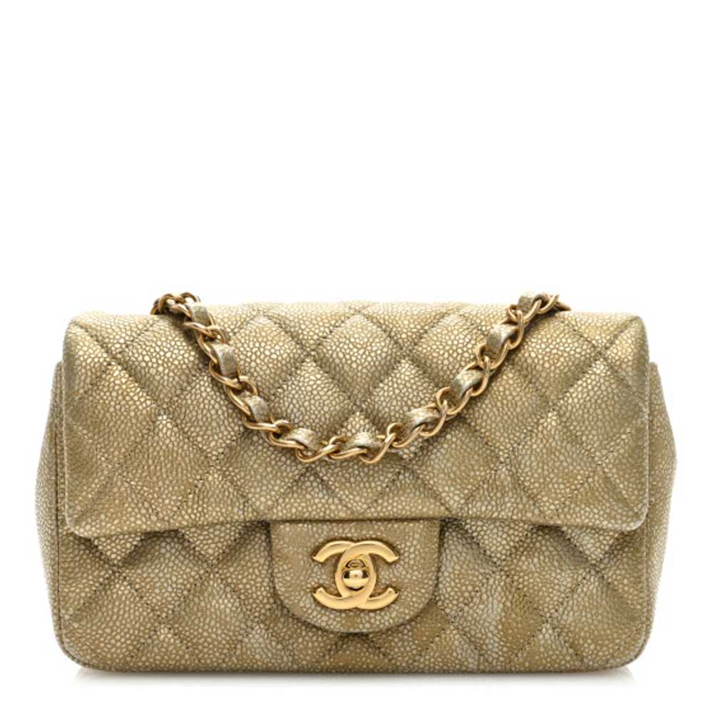 CHANEL Pearly Caviar Quilted Mini Rectangular Fla… - image 1