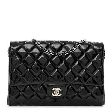 CHANEL Patent Quilted Clutch with Chain Flap Black - image 1